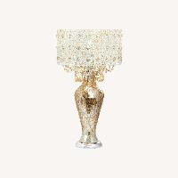 River of Goods Solvang Jeweled Metal/Mosaic Base Cascading Crystal Table Lamp