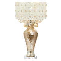 River of Goods Solvang Jeweled Metal/Mosaic Base Cascading Crystal Table Lamp 