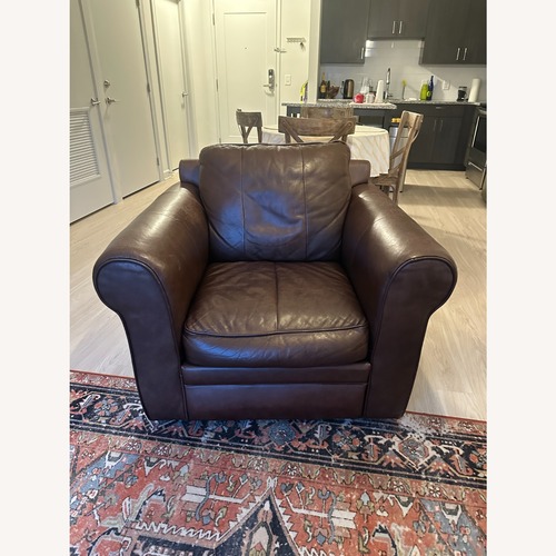 Used Poltrona Frau Brown Italian Leather Armchair for sale on AptDeco