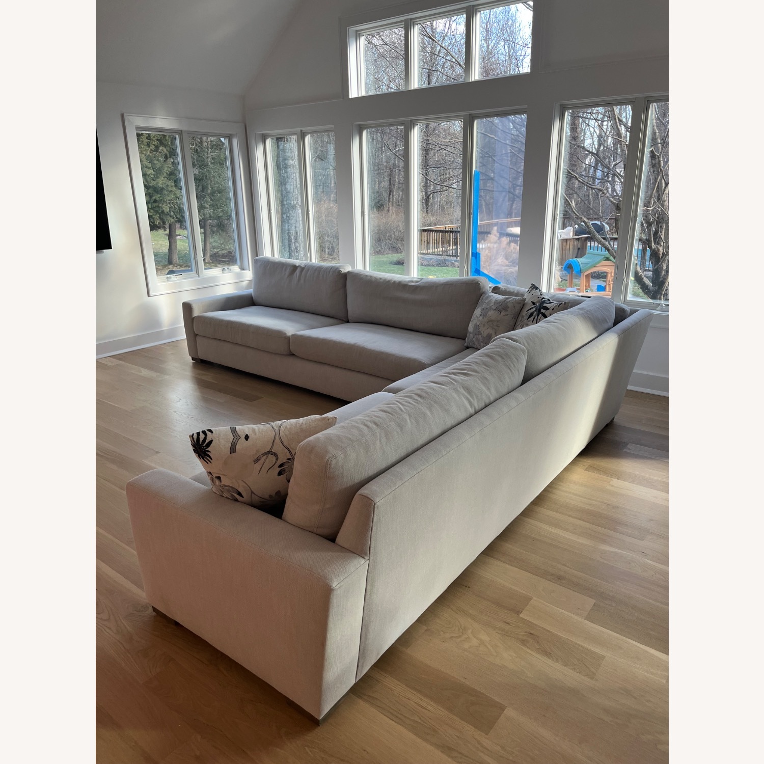 Restoration Hardware Maxwell Dove Grey L Sectional Sofa - image-3