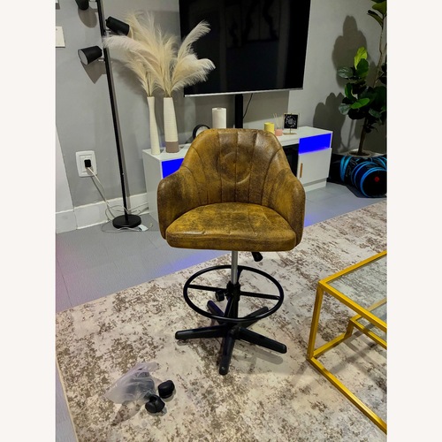 Used Amazon Dark Brown Faux Leather Office Chair for sale on AptDeco