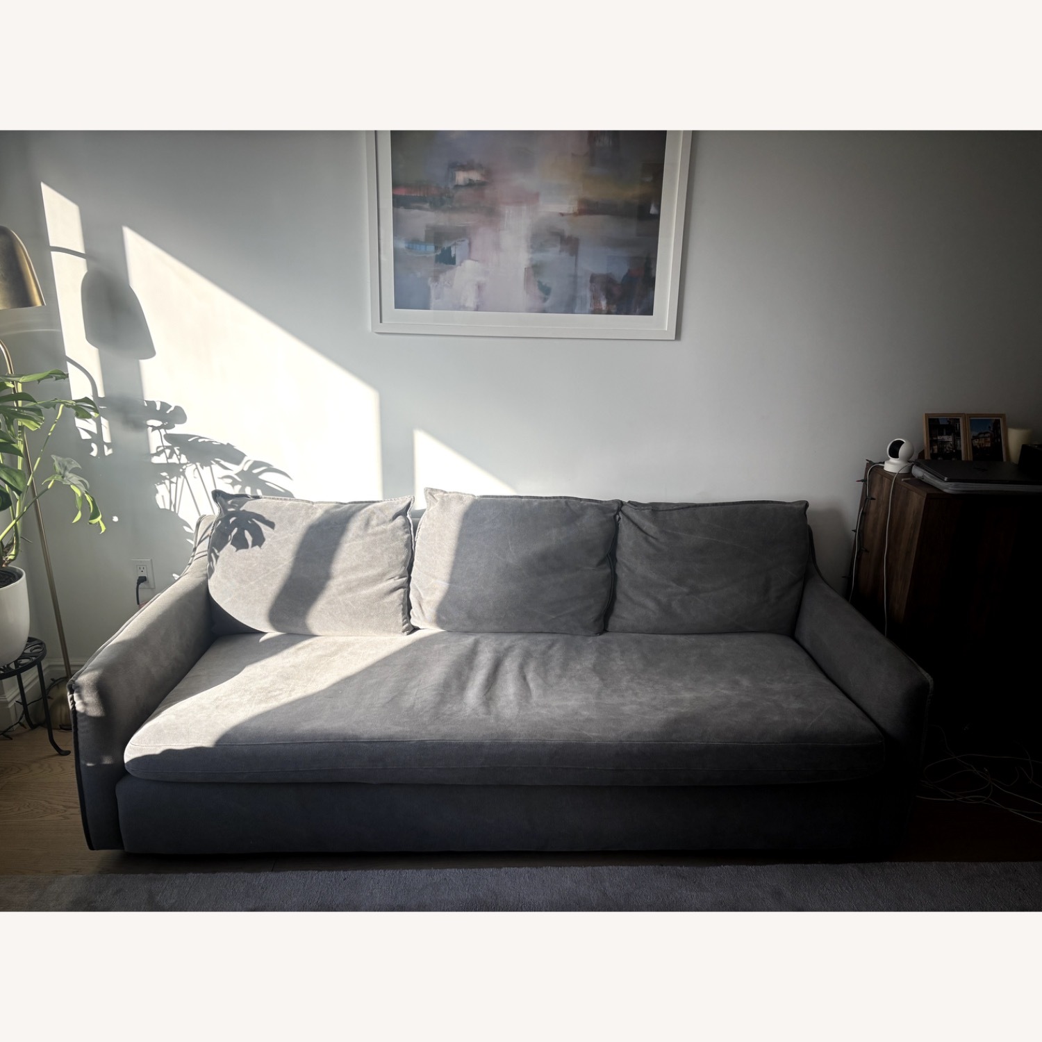 West Elm Easton Dark Gray Fabric 3+ Seater Sofa - image-3