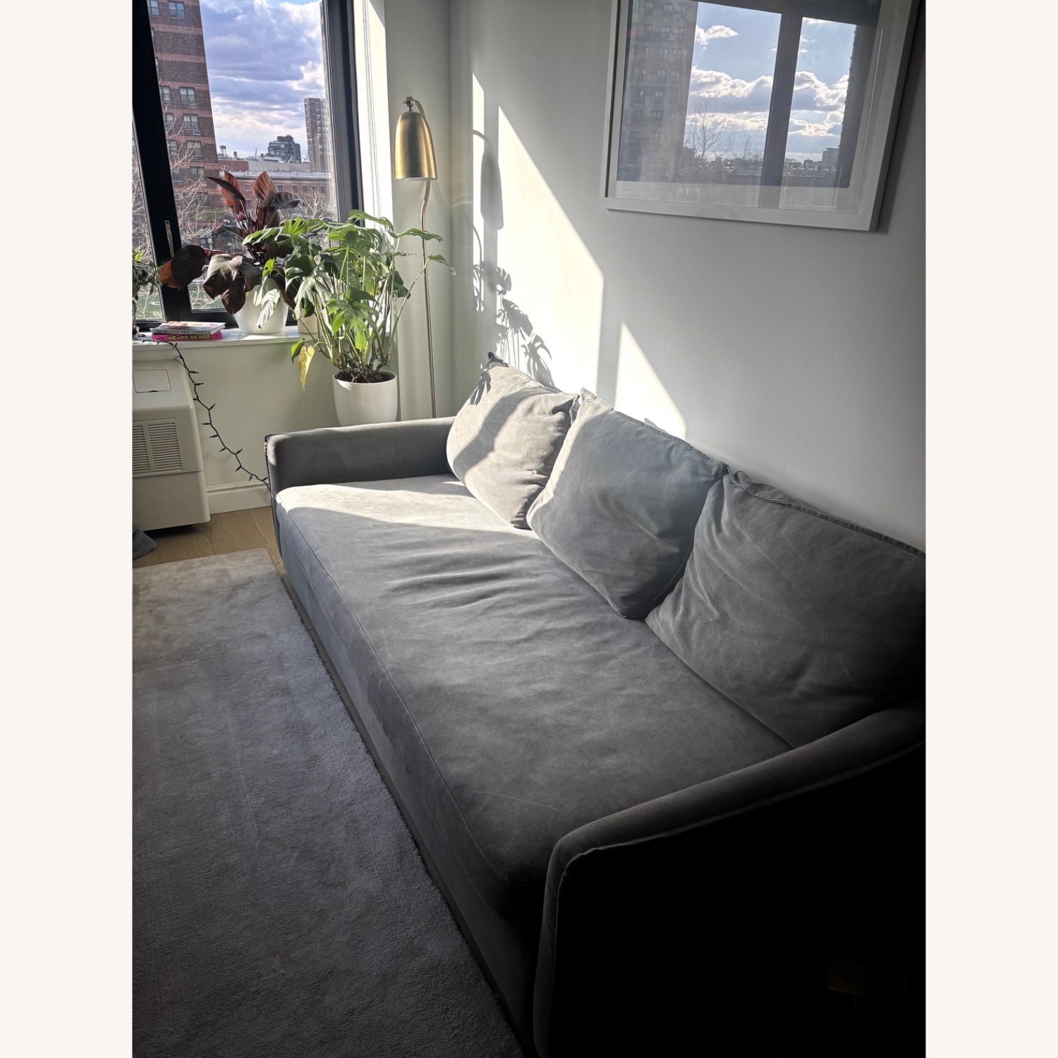 West Elm Easton Dark Gray Fabric 3+ Seater Sofa - image-2