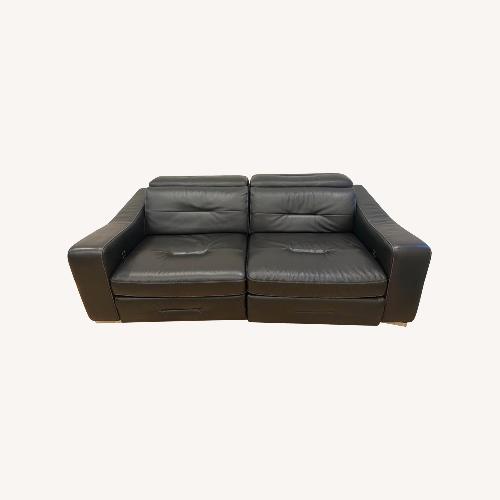 Used Natuzzi  Black Leather 2 Seater Sofa for sale on AptDeco