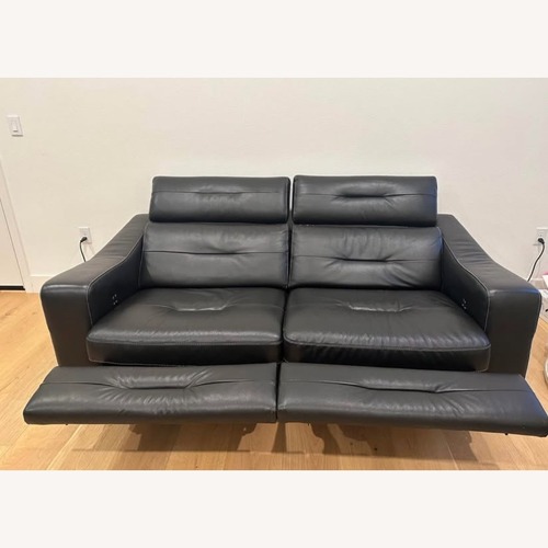 Used Natuzzi  Black Leather 2 Seater Sofa for sale on AptDeco