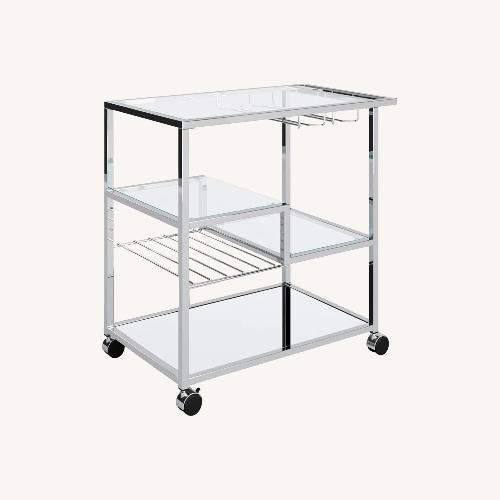 Used Mercury Row Valenza Silver Bar Cart for sale on AptDeco
