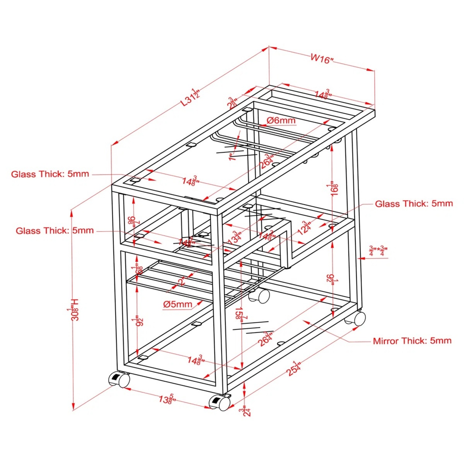 Mercury Row Valenza Silver Bar Cart - image-4