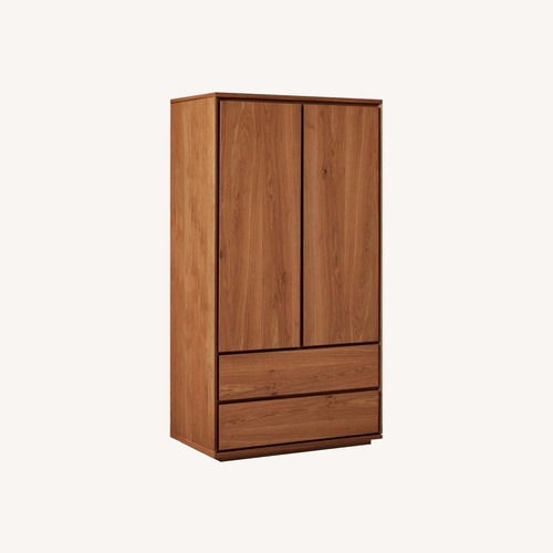 Used West Elm Norre Dark Brown Wood Armoire for sale on AptDeco