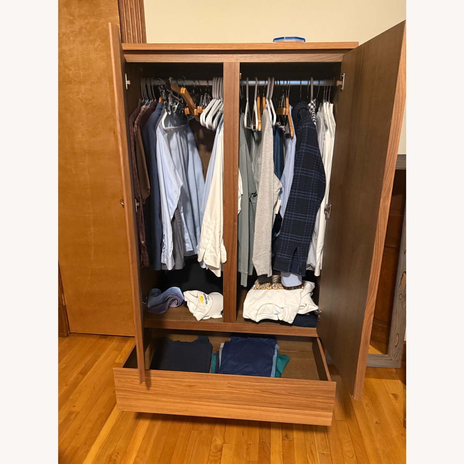 West Elm Norre Dark Brown Wood Armoire - image-3