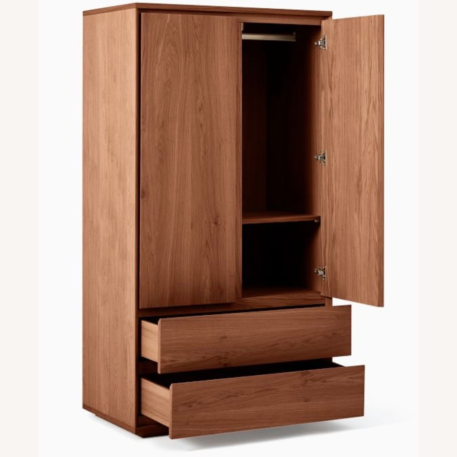 West Elm Norre Dark Brown Wood Armoire - image-1