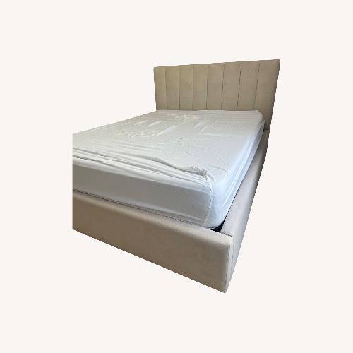 Used West Elm Natural Emmett Channeled Low Profile Bed for sale on AptDeco