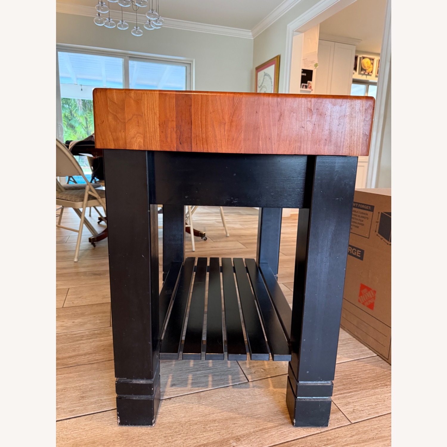 John Boos Black Wood Kitchen Island - image-7