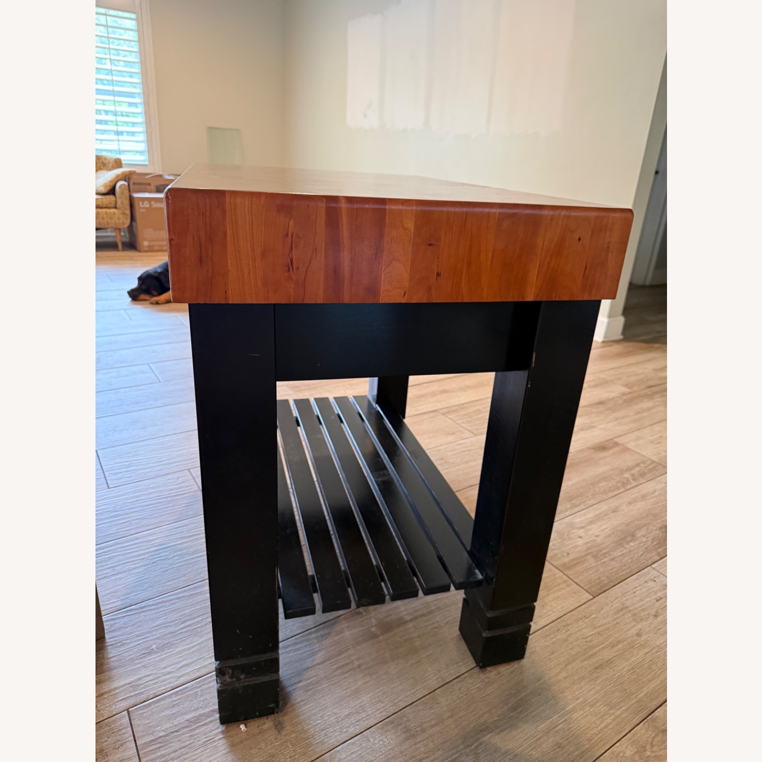 John Boos Black Wood Kitchen Island - image-4