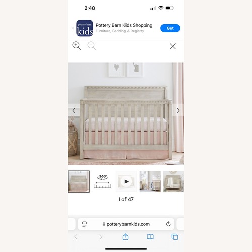 Used Pottery Barn Kids Rory Crib + Toddler Conversion for sale on AptDeco