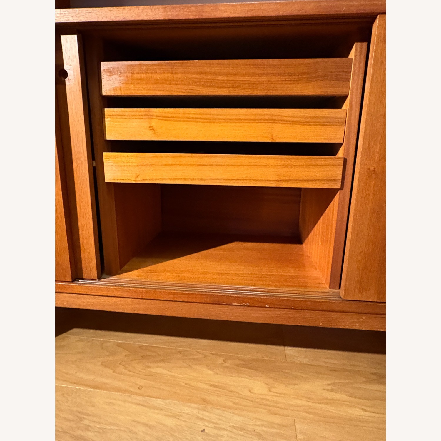 Danish Modern Teak Credenza With Display Case - image-6