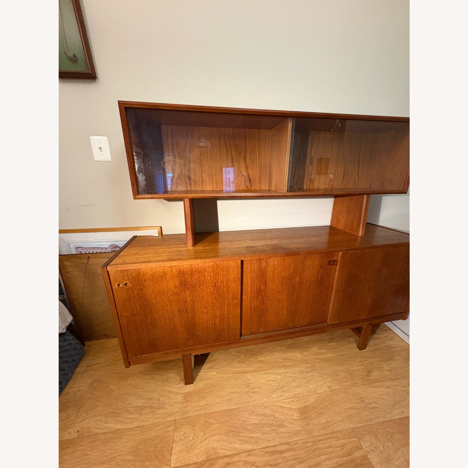 Danish Modern Teak Credenza With Display Case - image-3