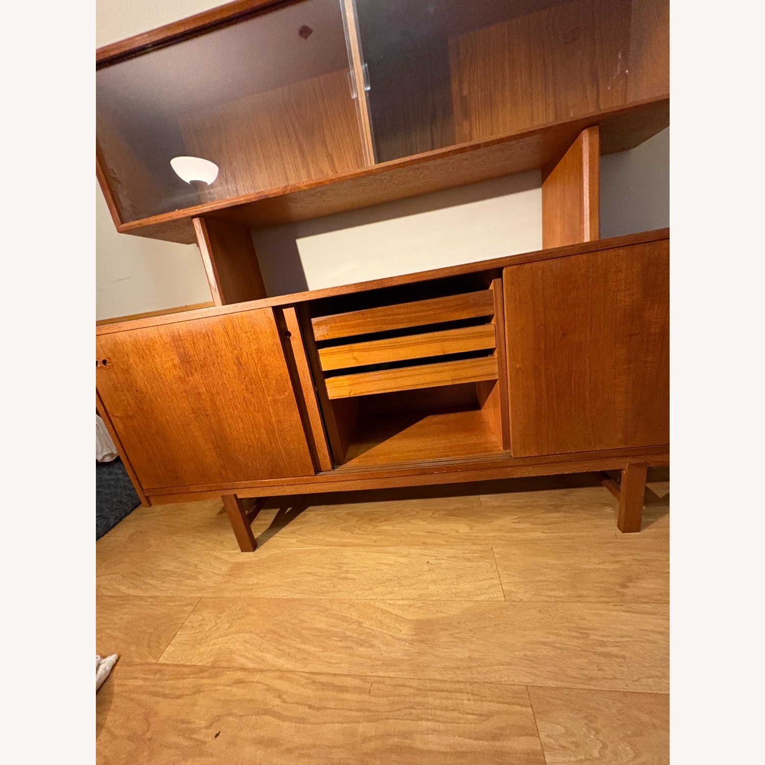 Danish Modern Teak Credenza With Display Case - image-4