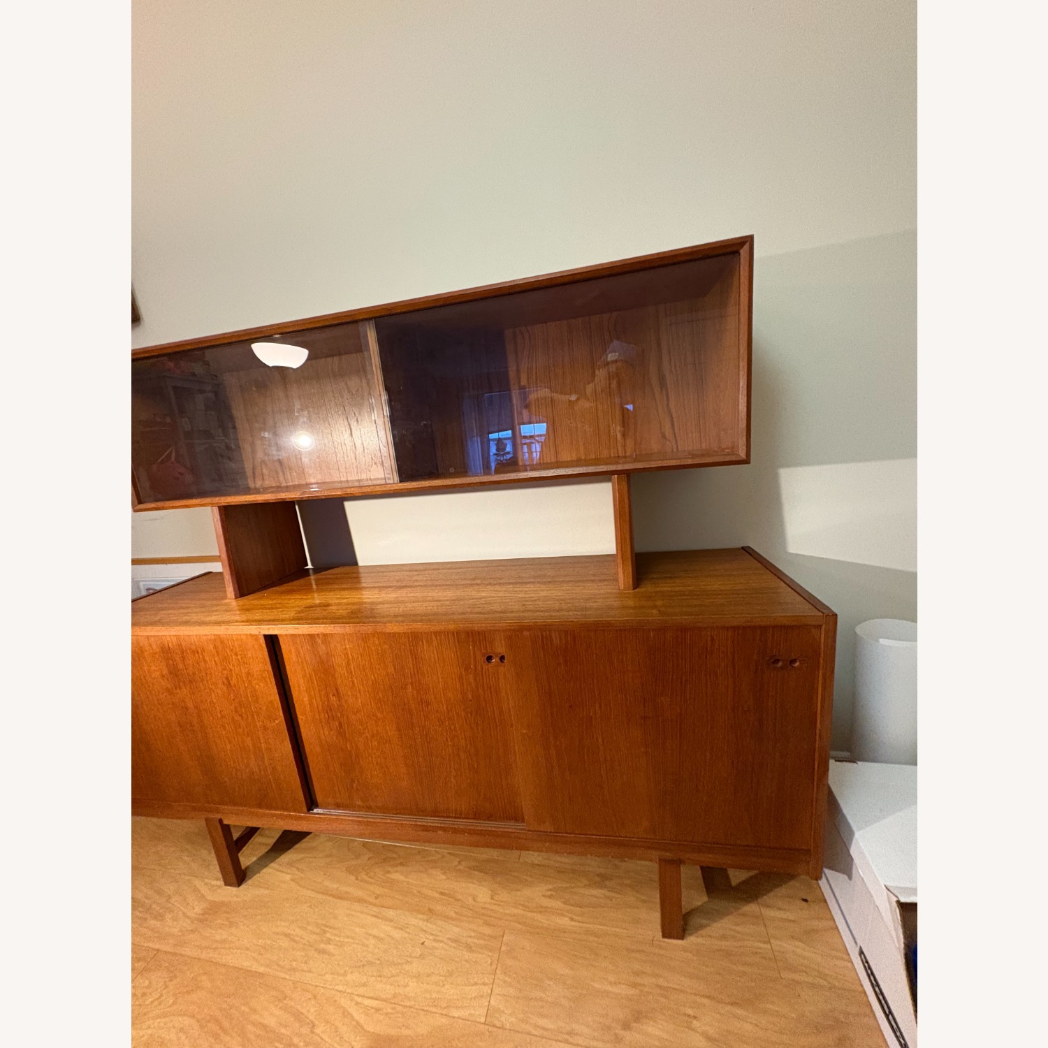 Danish Modern Teak Credenza With Display Case - image-14