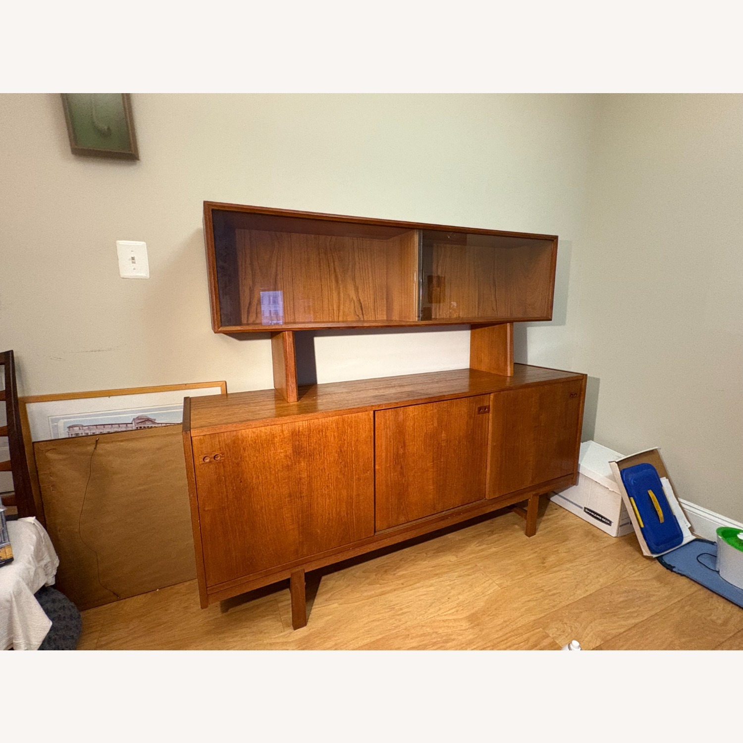 Danish Modern Teak Credenza With Display Case - image-12