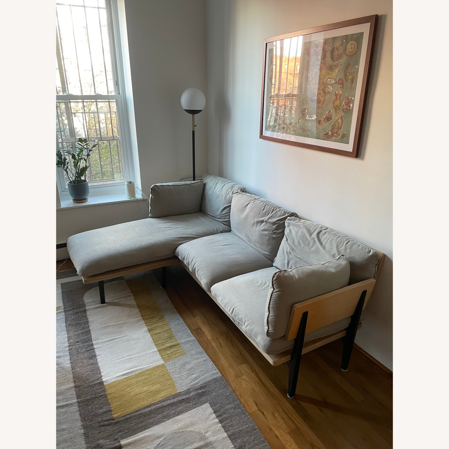 Floyd Light Gray Fabric 3 Seater and Chaise - image-4