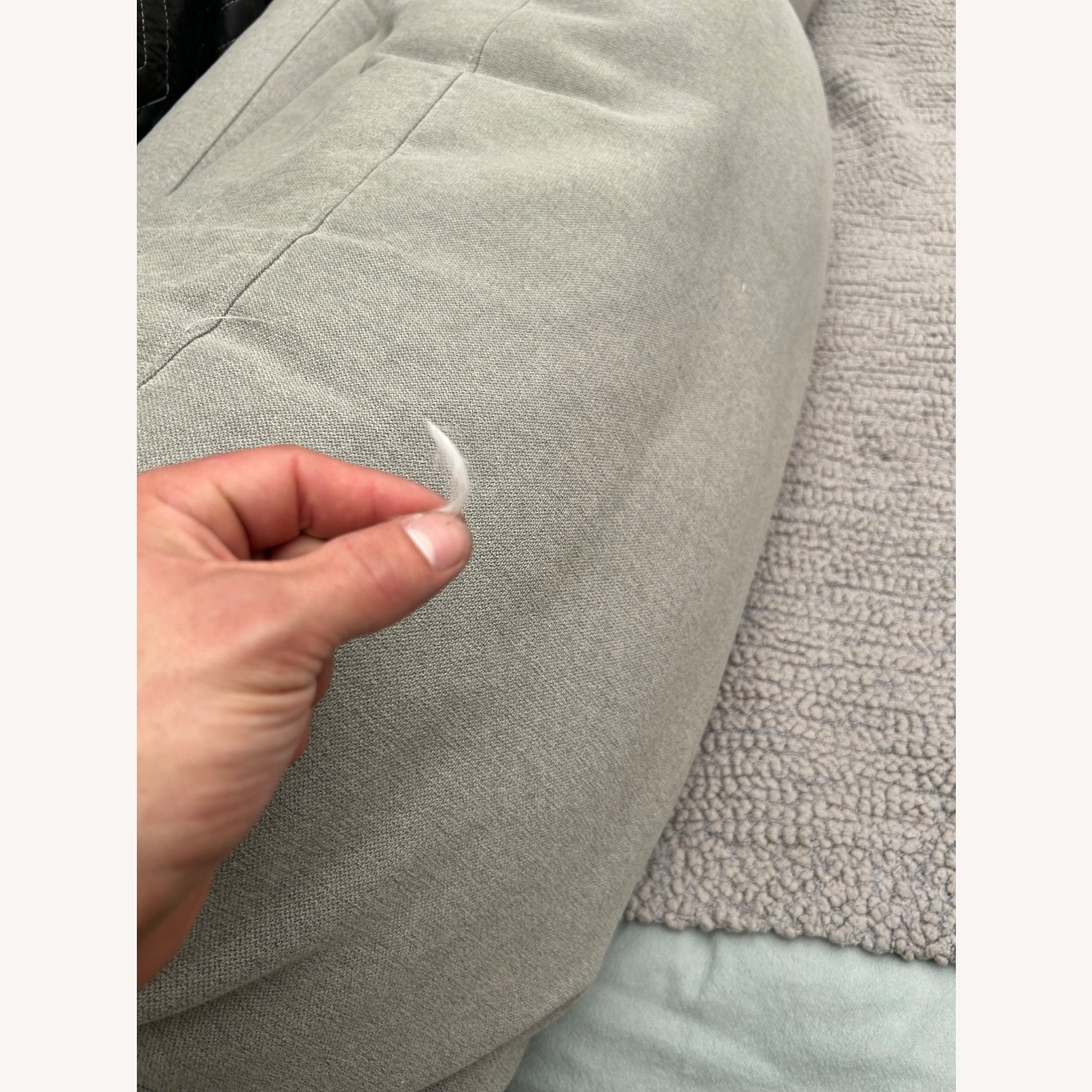 Light Gray Fabric Chaise Lounge - image-5