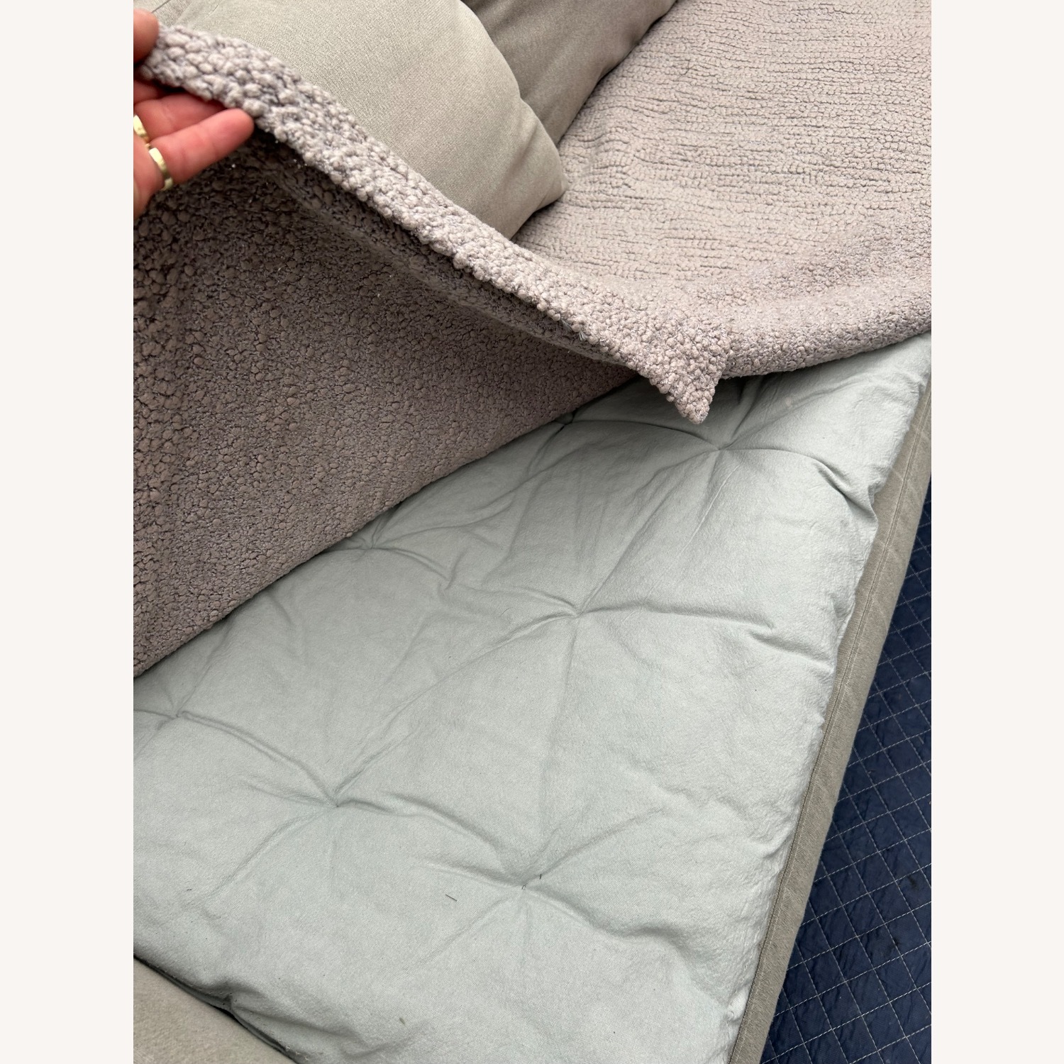 Light Gray Fabric Chaise Lounge - image-9