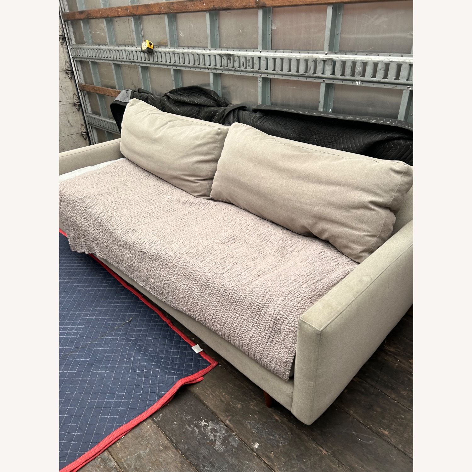 Light Gray Fabric Chaise Lounge - image-1