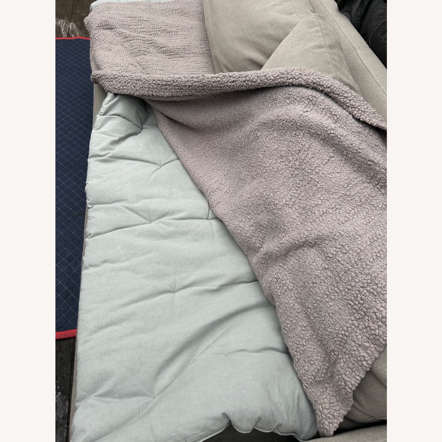 Light Gray Fabric Chaise Lounge - image-16