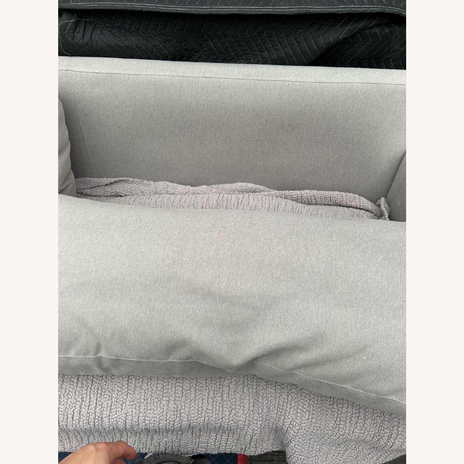 Light Gray Fabric Chaise Lounge - image-13