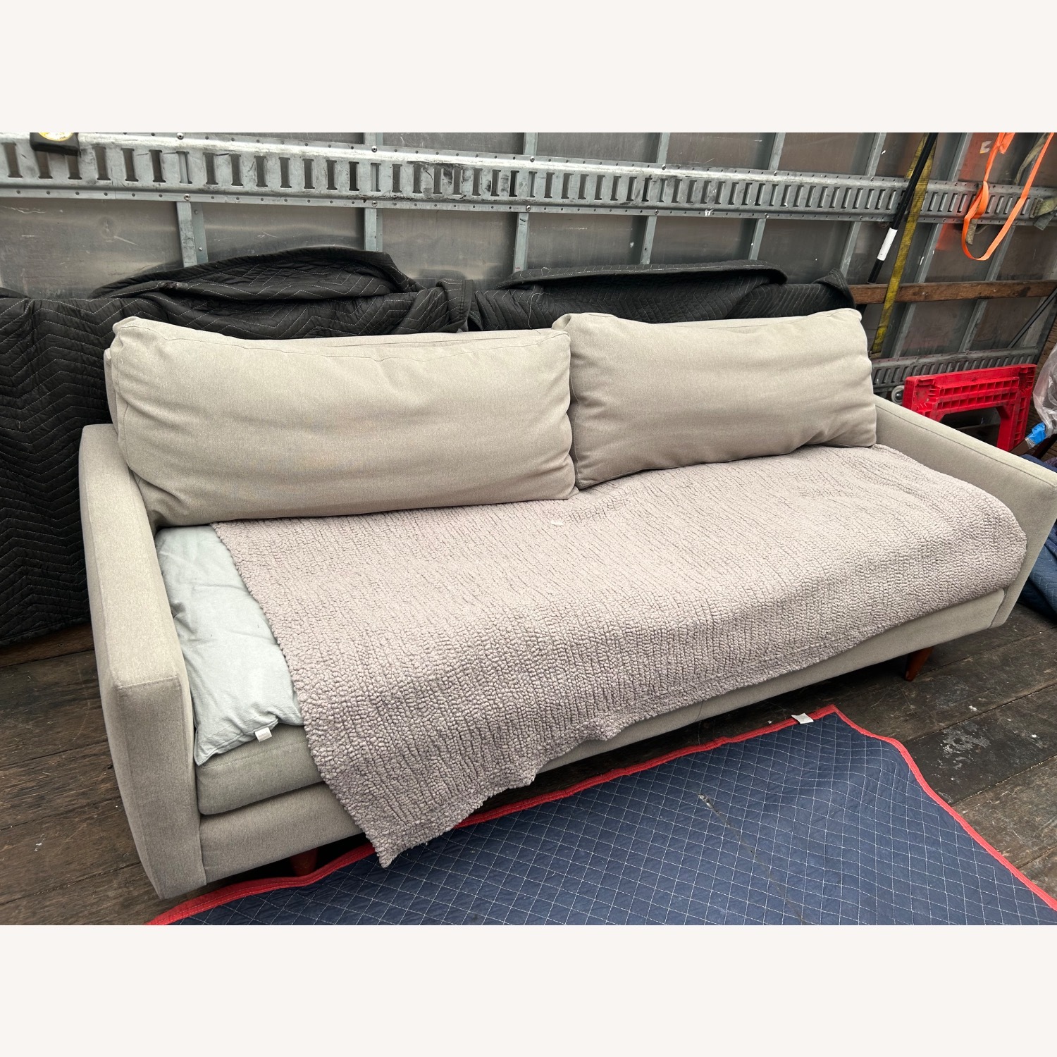 Light Gray Fabric Chaise Lounge - image-2