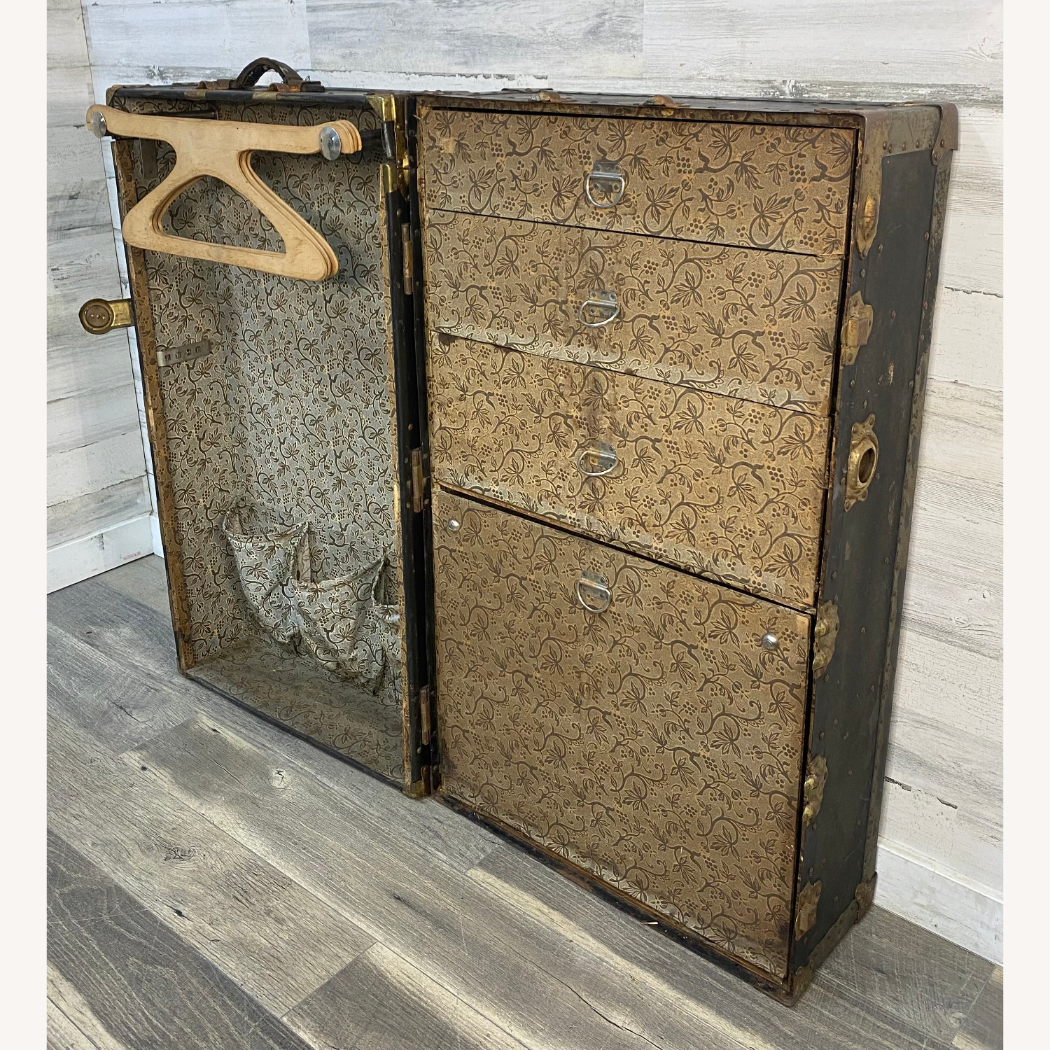 Antique Steamer Trunk Dresser HW Mountree - image-1