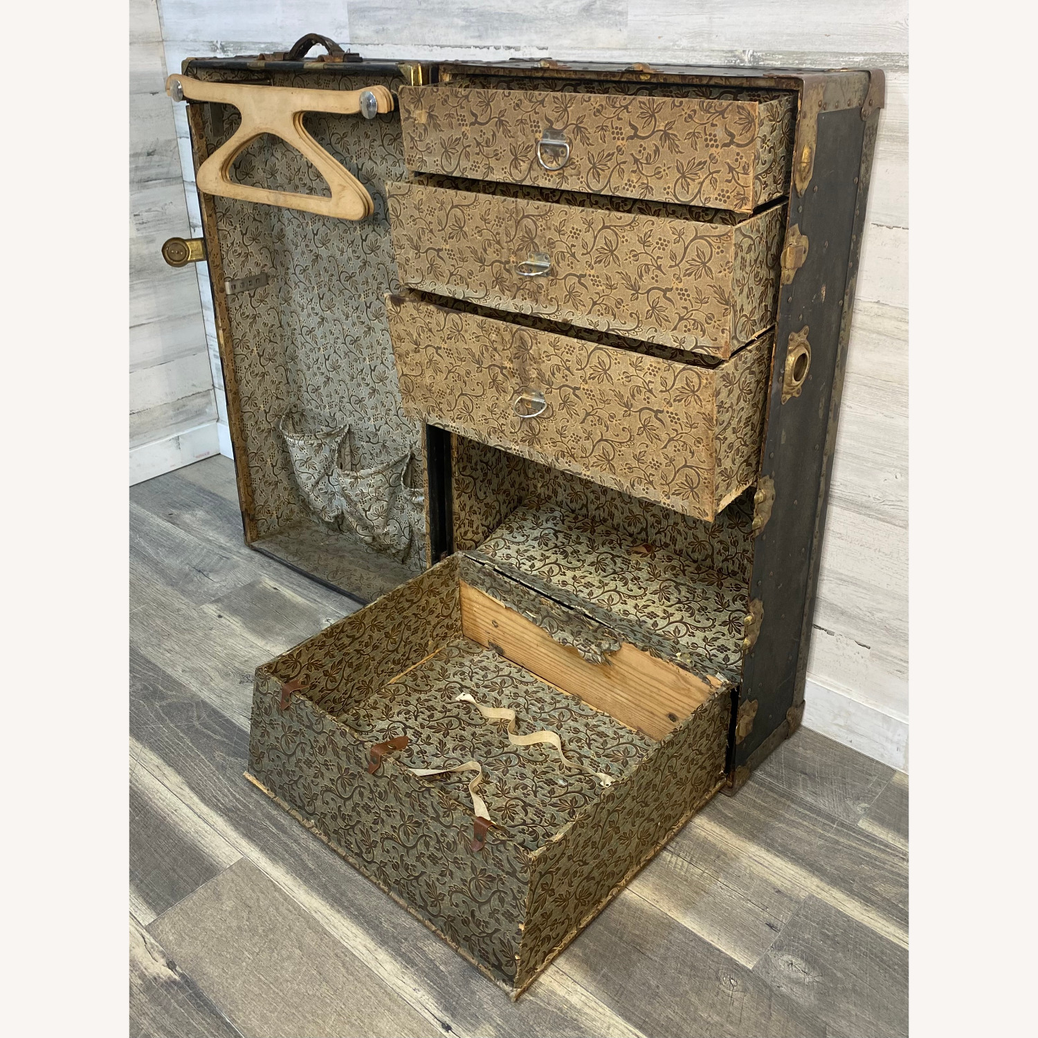 Antique Steamer Trunk Dresser HW Mountree - image-2