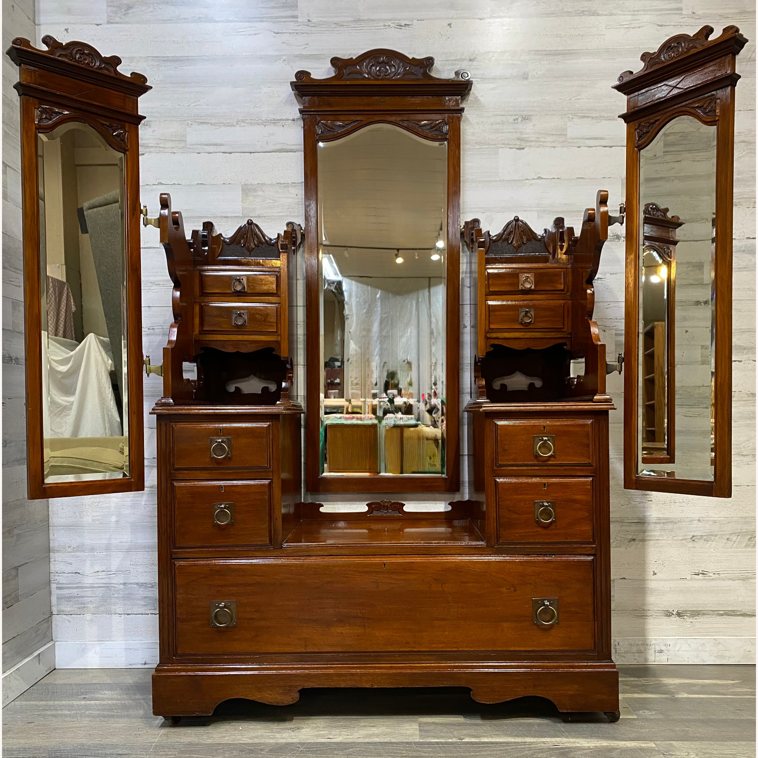 Antique Victorian Vanity Dresser - image-1