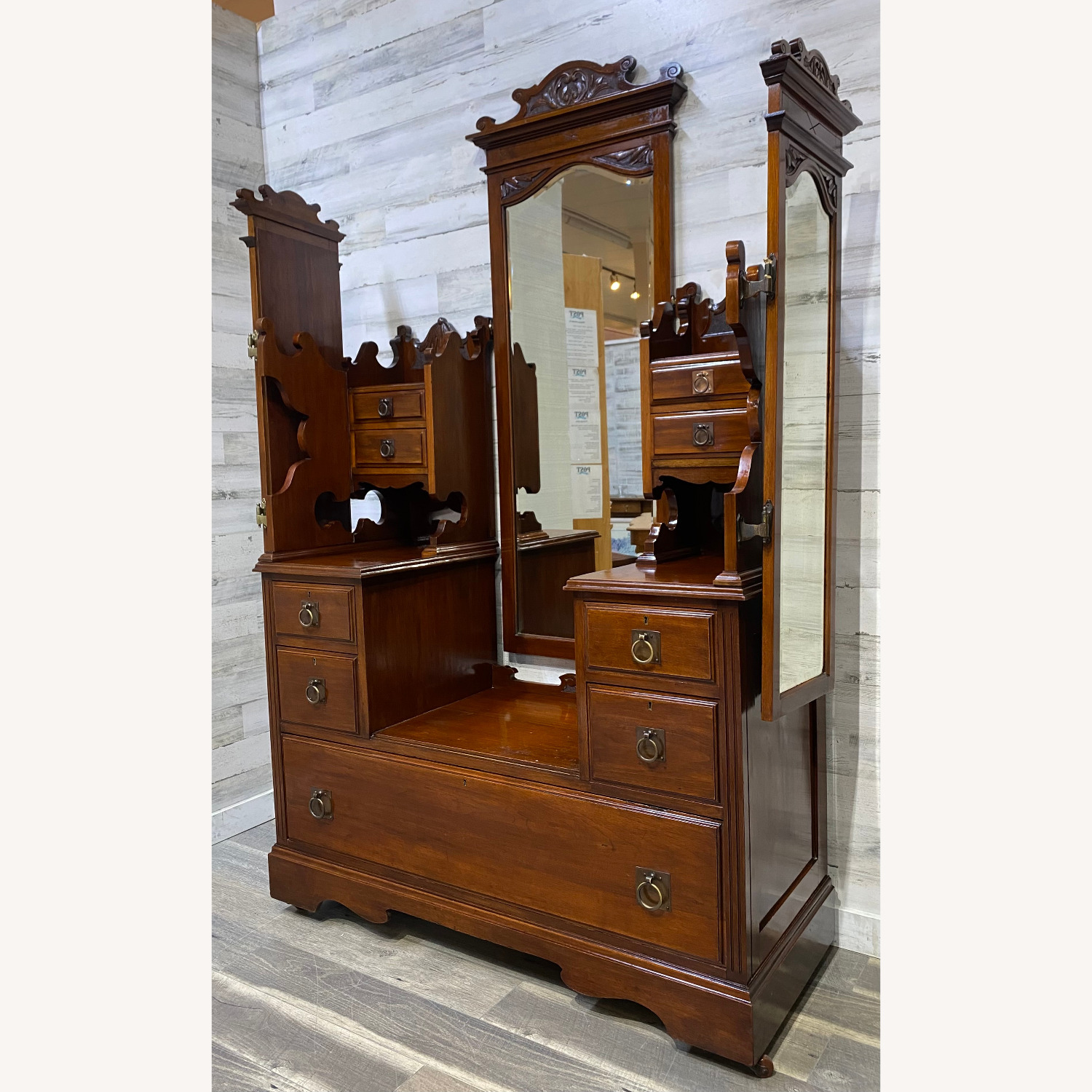 Antique Victorian Vanity Dresser - image-8