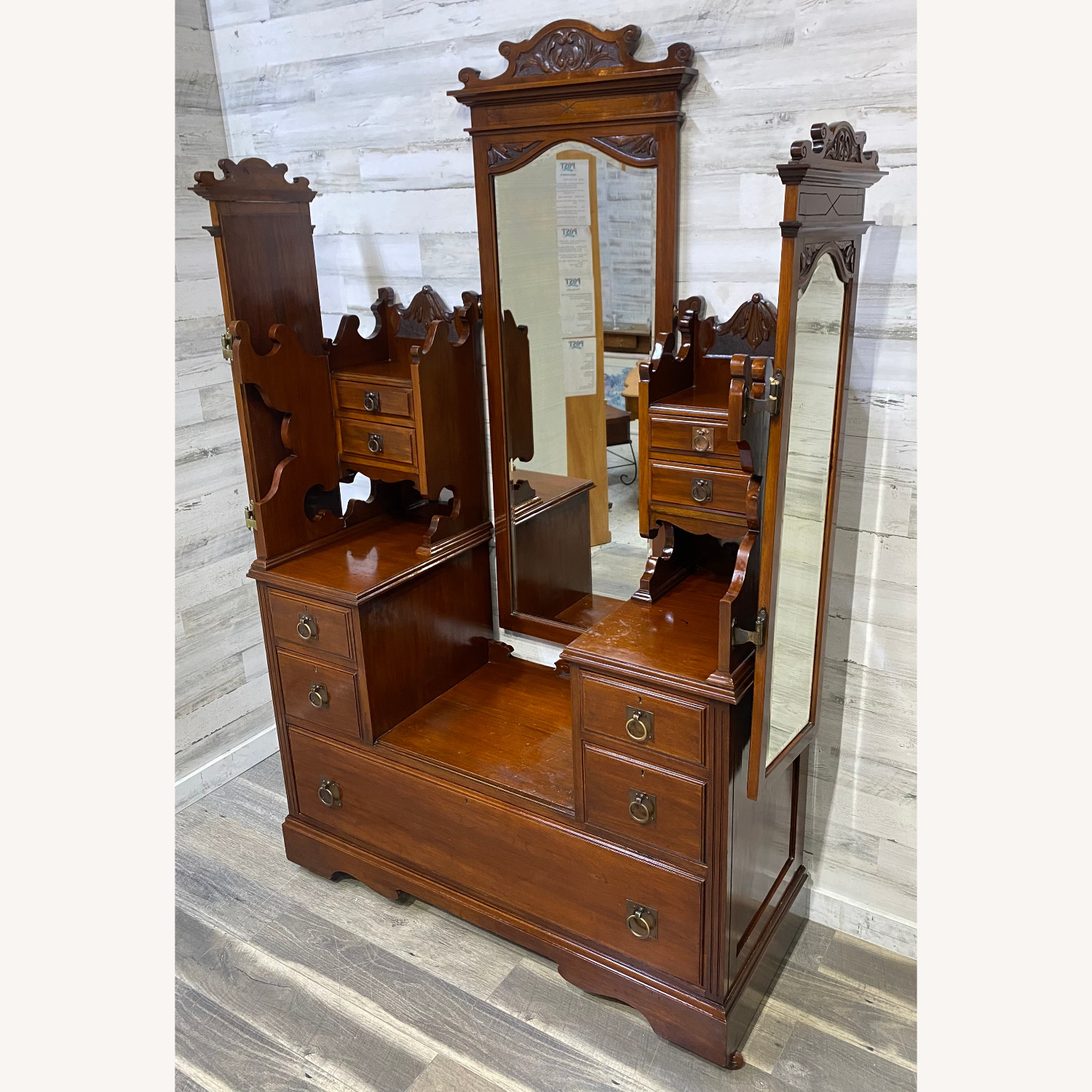 Antique Victorian Vanity Dresser - image-5