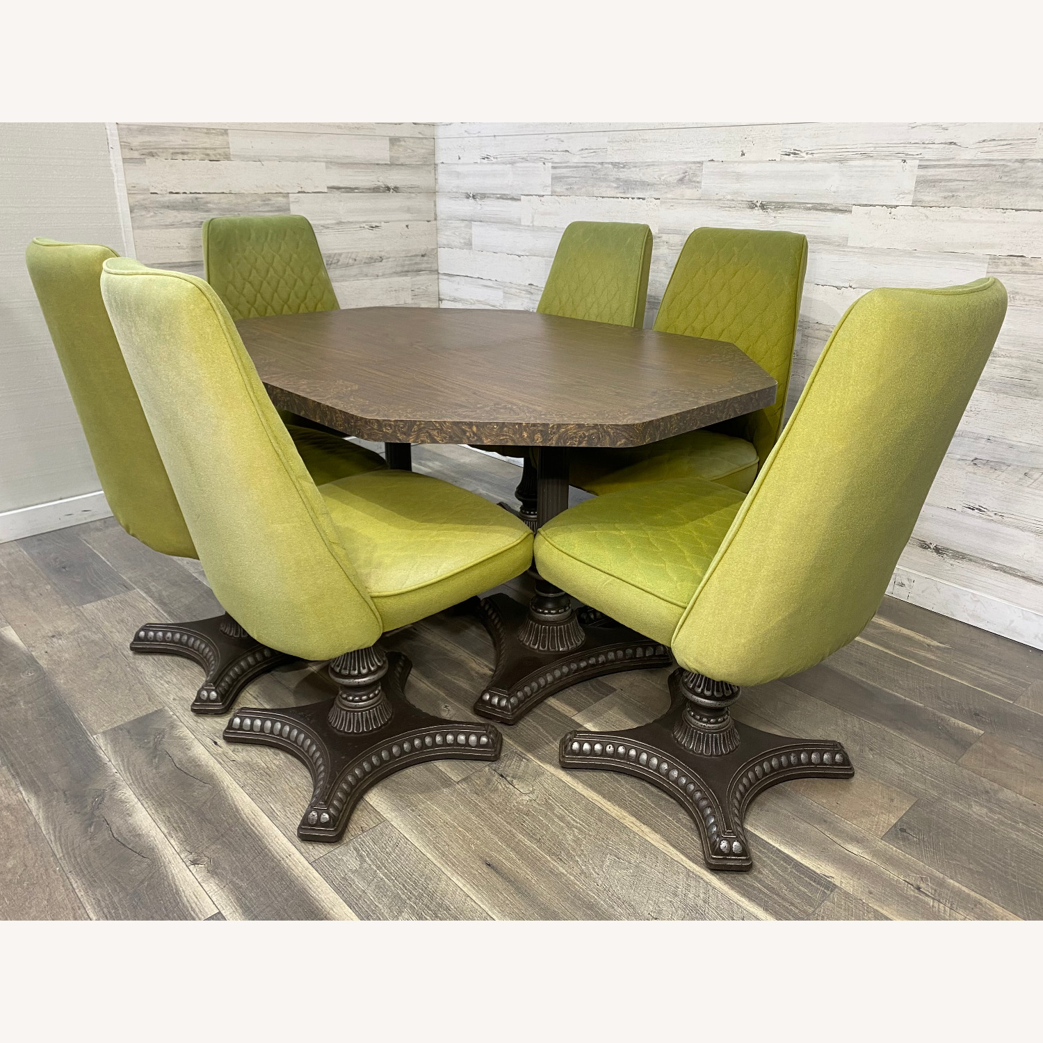 American Metalcraft Mid Century Dining Set Green Chairs Metal Craft - image-7