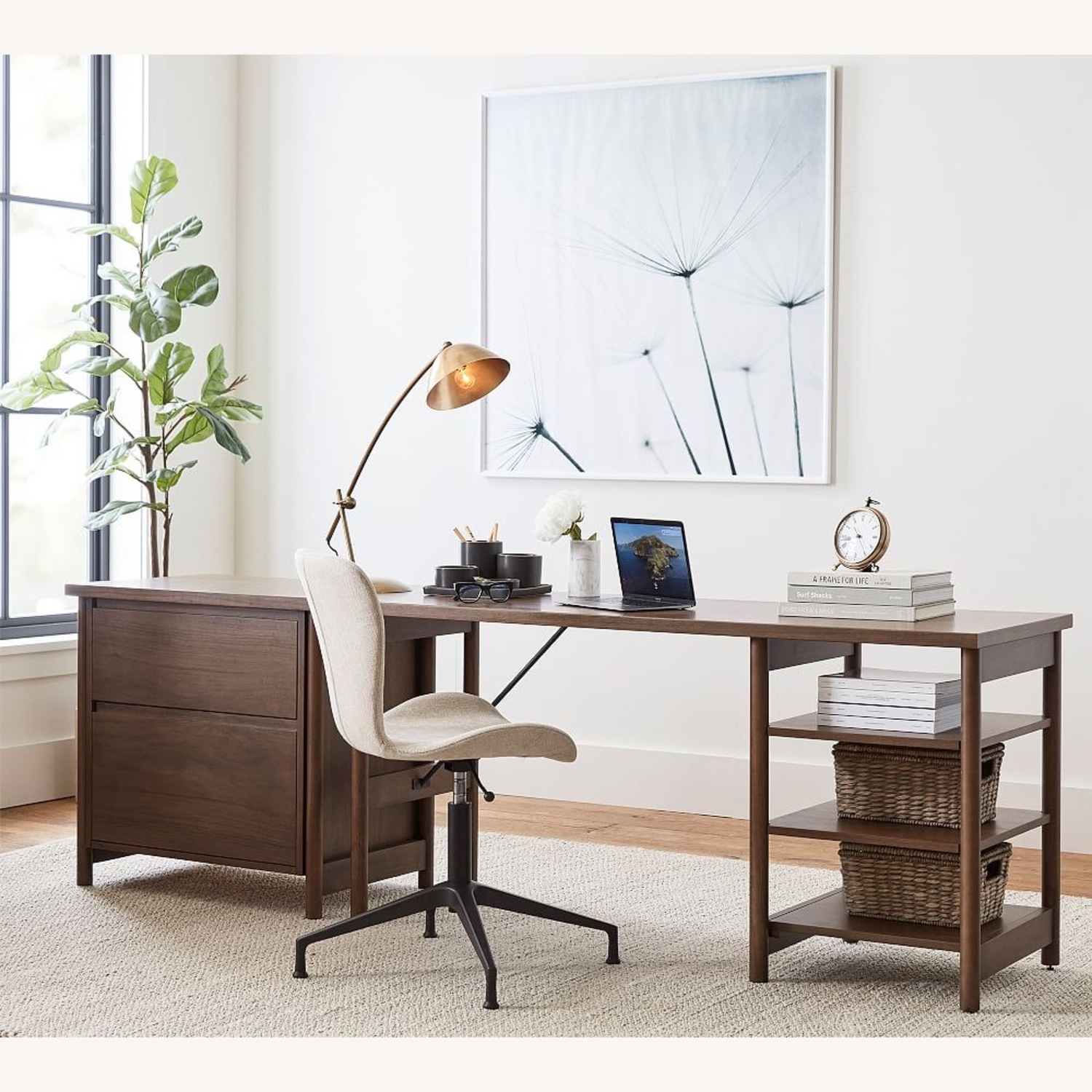 Pottery Barn Solid Wood Desk and File Cabinet  - image-1