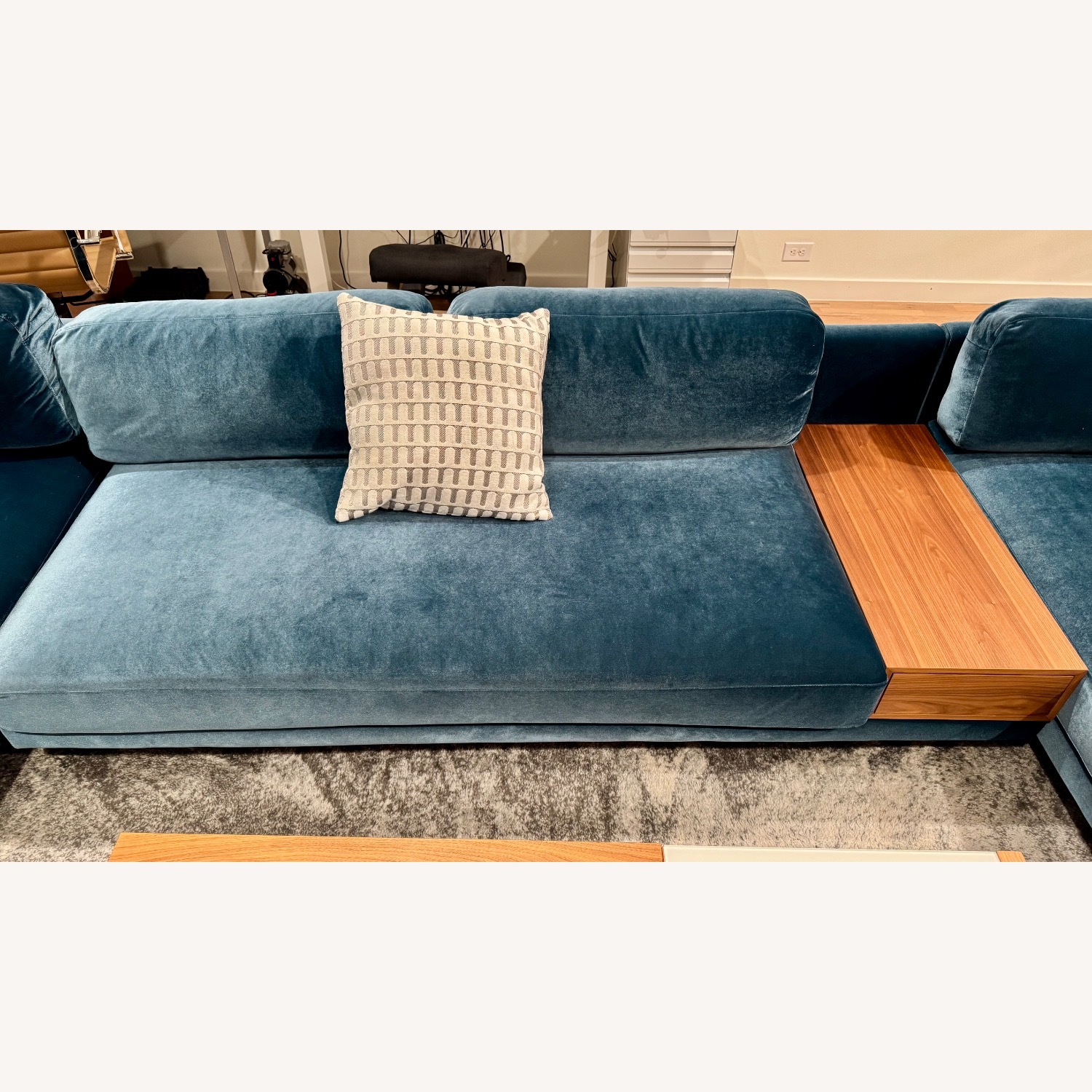 Rove Concepts Dresden Blue Velvet Sectional - image-4