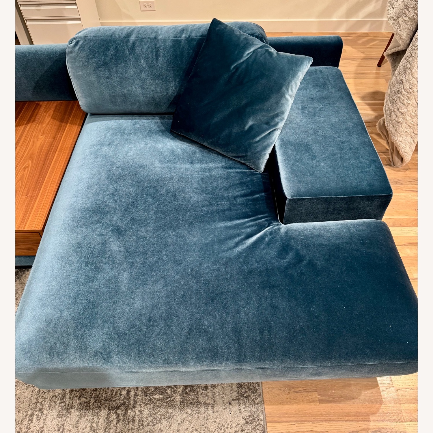 Rove Concepts Dresden Blue Velvet Sectional - image-3