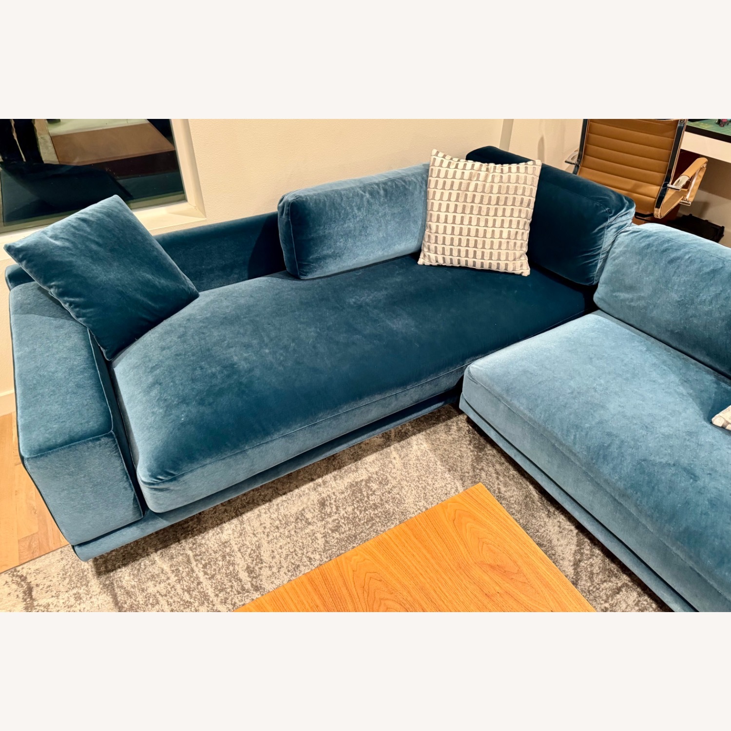 Rove Concepts Dresden Blue Velvet Sectional - image-5