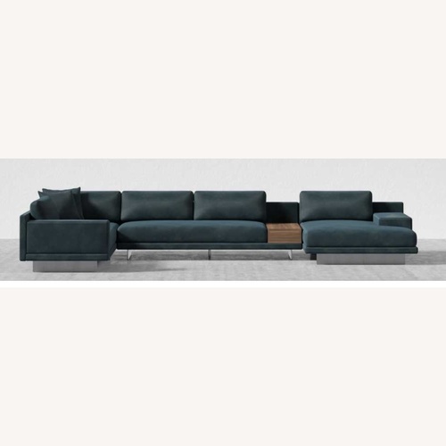 Used Rove Concepts Dresden Blue Velvet Sectional for sale on AptDeco