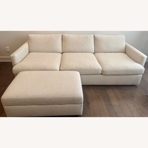 Used Crate & Barrel Lounge Deep Sofa + Storage Ottoman for sale on AptDeco