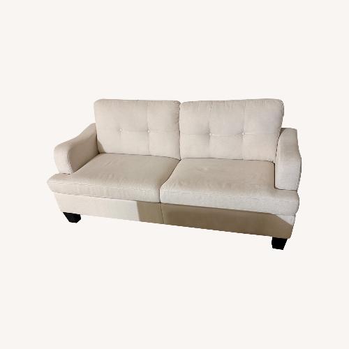 Used White Fabric 2 Piece Sectional for sale on AptDeco
