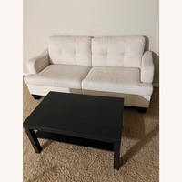 White Fabric 2 Piece Sectional