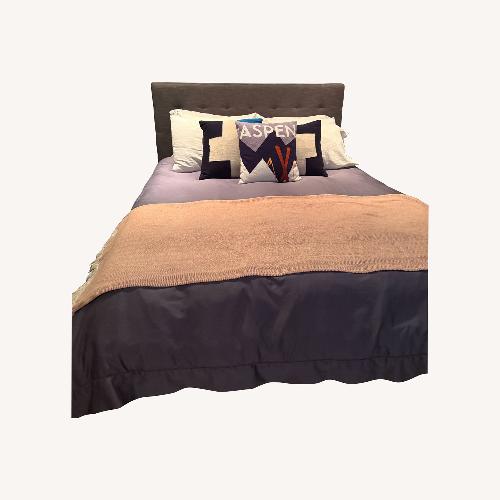 Used West Elm Blue Fabric Queen Bed for sale on AptDeco