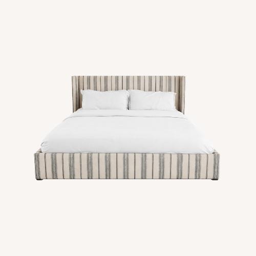 Used Arhaus Wyller King Bed in Natural Sophie Chia Stripe for sale on AptDeco