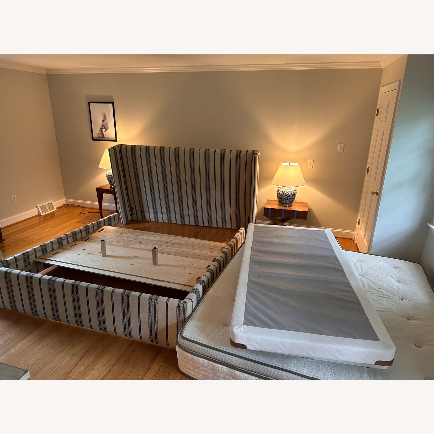 Arhaus Wyller King Bed in Natural Sophie Chia Stripe - image-3