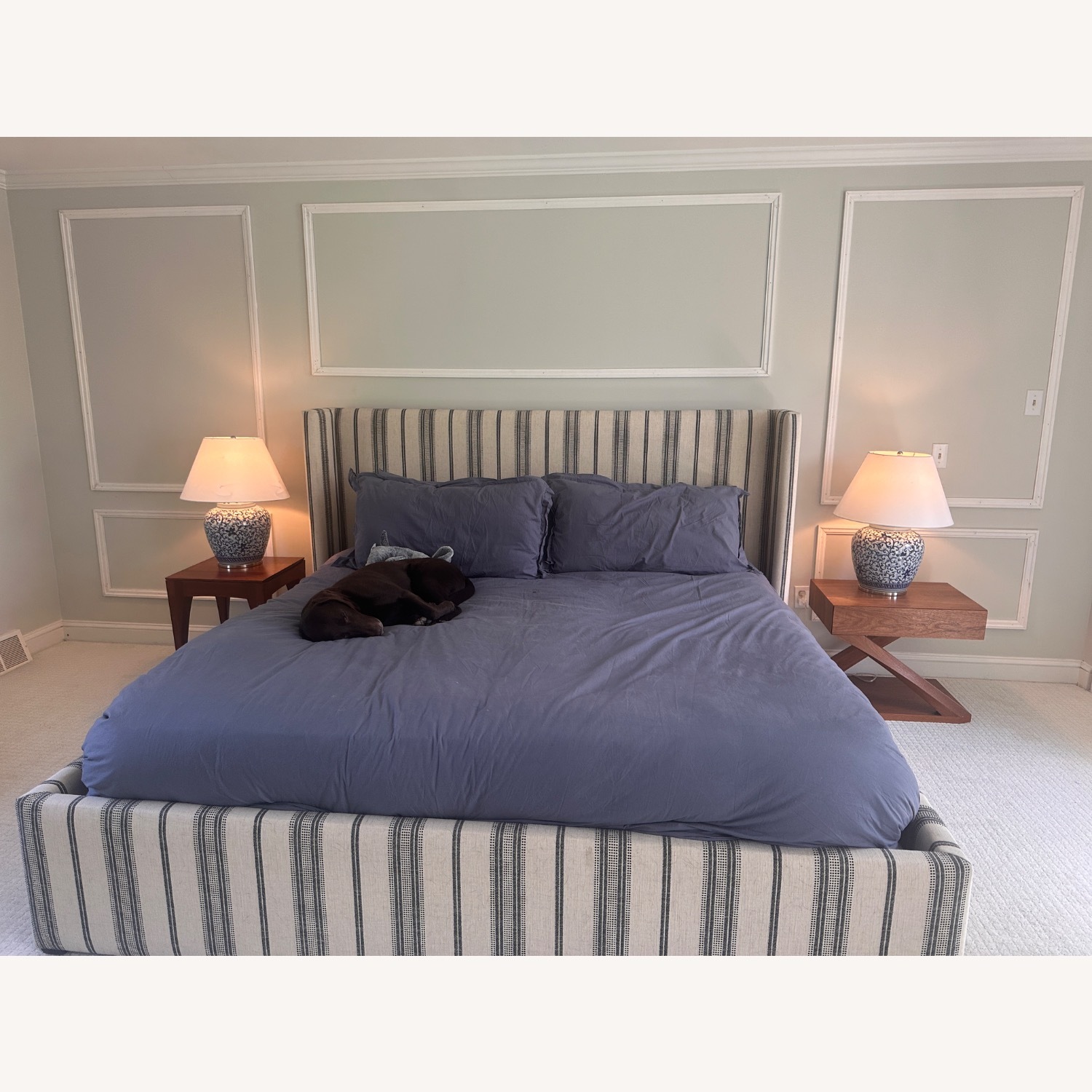 Arhaus Wyller King Bed in Natural Sophie Chia Stripe - image-2