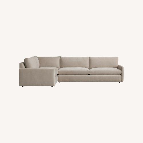 Used Arhaus Kipton Light Brown Fabric 2 Piece Sectional for sale on AptDeco