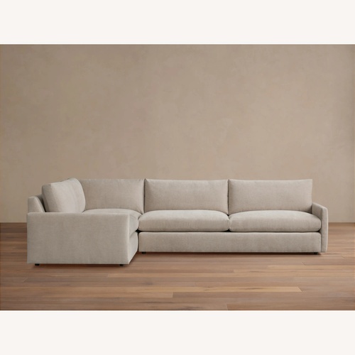 Used Arhaus Kipton Light Brown Fabric 2 Piece Sectional for sale on AptDeco